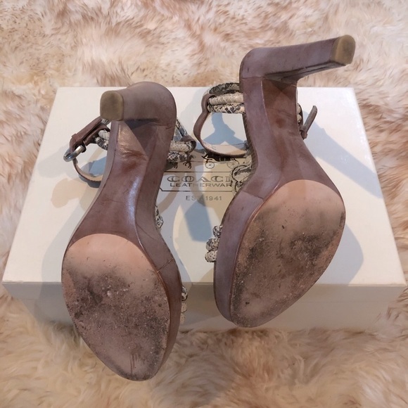 COACH Simona Snk/Waxy Lthr Sandal - Picture 8 of 8